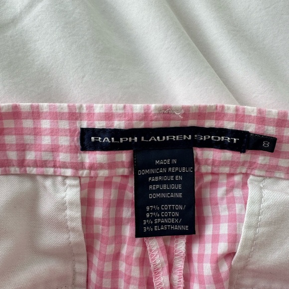 Ralph Lauren Sport Light Pink Gingham Shorts Sz 8 - Picture 4 of 4